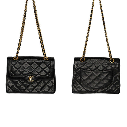 Chanel Vintage Black Coco Paris Double Flap Bag