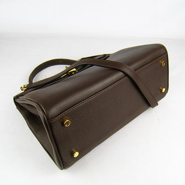 Hermes Kelly 32cm Togo Leather 6108 Dark Coffee Golden