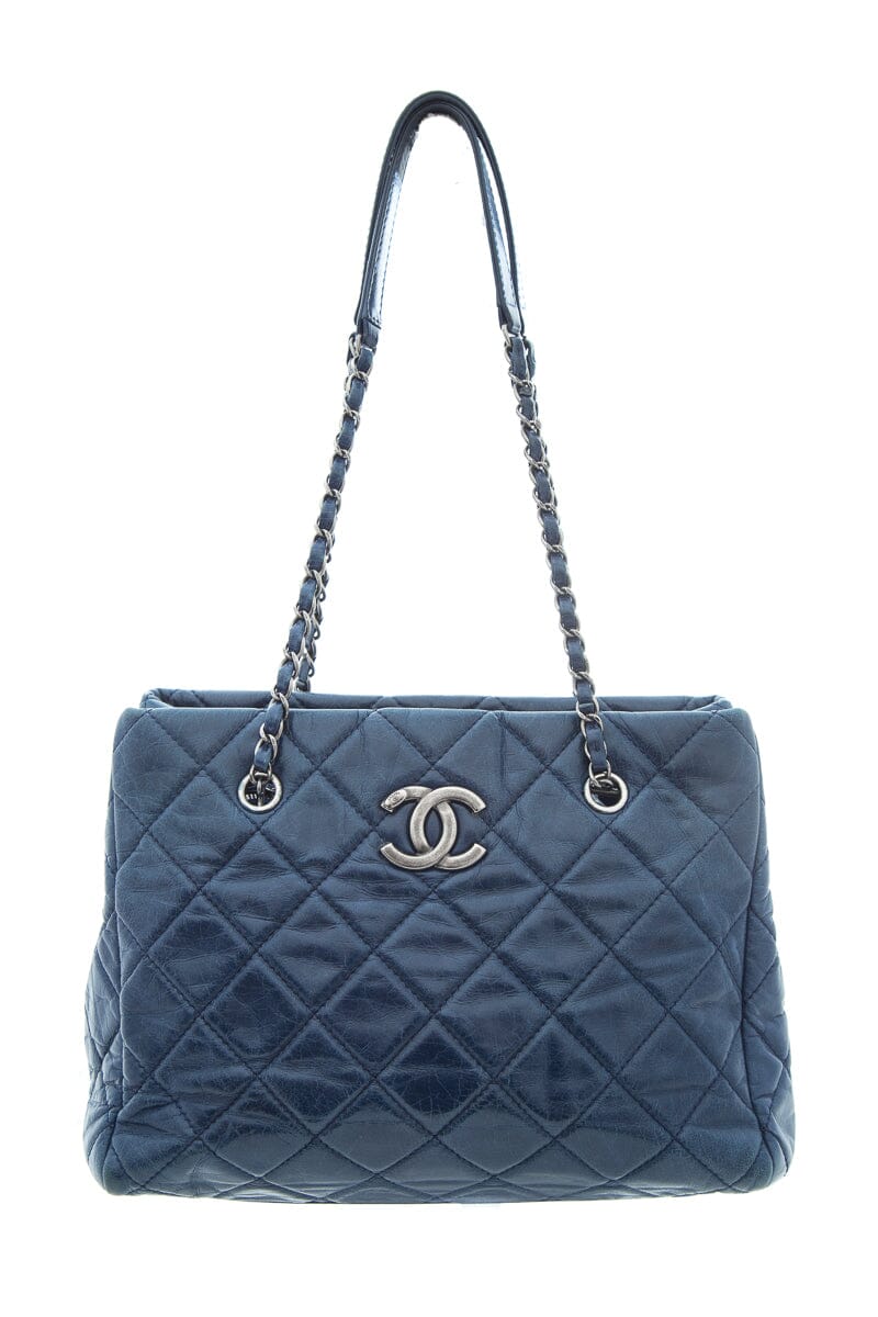 Chanel 2014/15 Navy Quilted Leather Large Tote