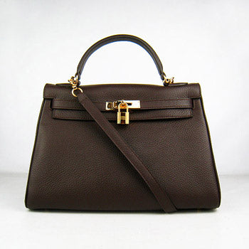 Hermes Kelly 32cm Togo Leather 6108 Dark Coffee Golden