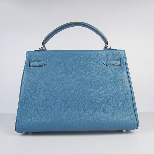 Hermes Kelly 32cm Togo Leather HandBag Blue/Silver