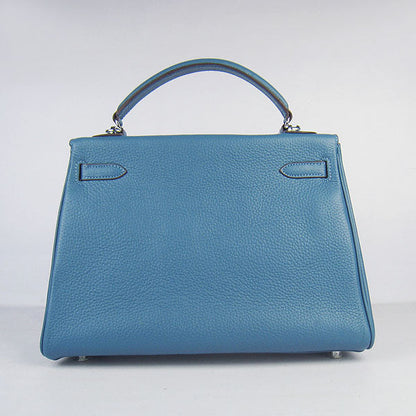 Hermes Kelly 32cm Togo Leather HandBag Blue/Silver