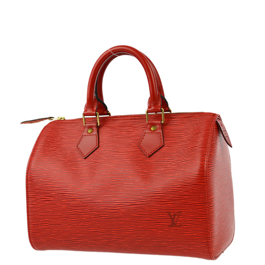 Louis Vuitton 1994 Red Epi Speedy 25 Handbag M43017