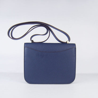 Hermes Constance Cowskin Leather Bag H017 dark blue gold