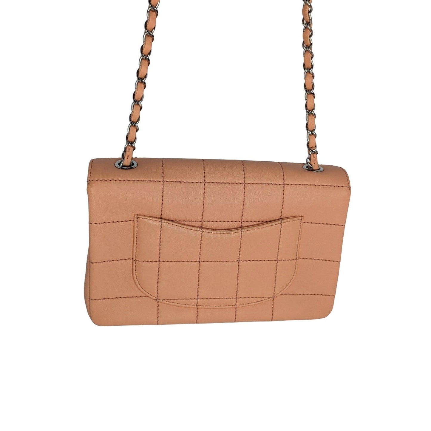 Chanel Vintage Peach Square Quilted Medium Flap Bag