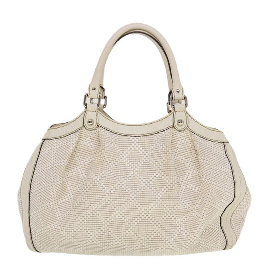 Gucci Diamante GG Canvas Hand Bag Leather White 211944  am4493