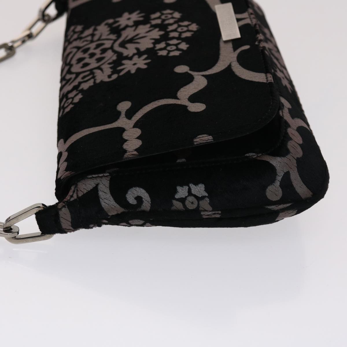 Gucci Chain Shoulder Bag Velor Black 0013829  am4747