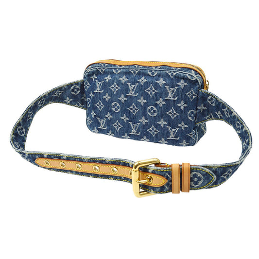 Louis Vuitton ★ BUM Bag WAIST POUCH INDIGO MONOGRAM DENIM M95347 ao32927