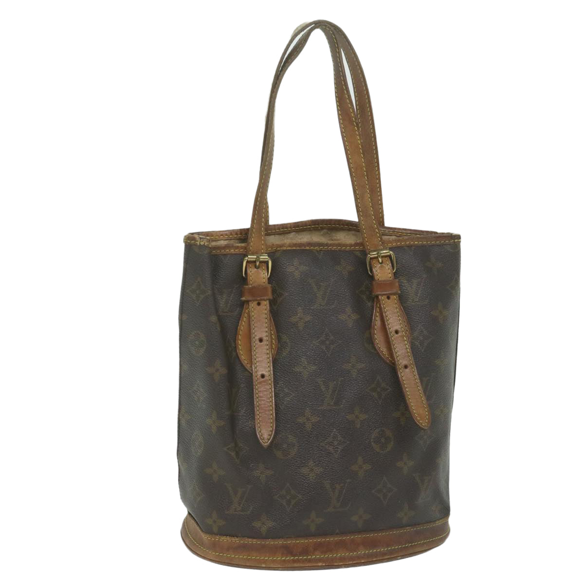 LOUIS VUITTON Monogram Bucket PM Shoulder Bag M42238 LV Auth ar11073