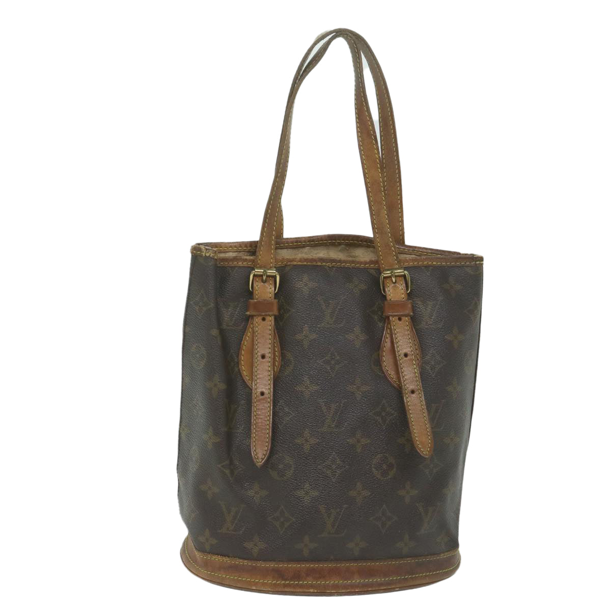 LOUIS VUITTON Monogram Bucket PM Shoulder Bag M42238 LV Auth ar11073