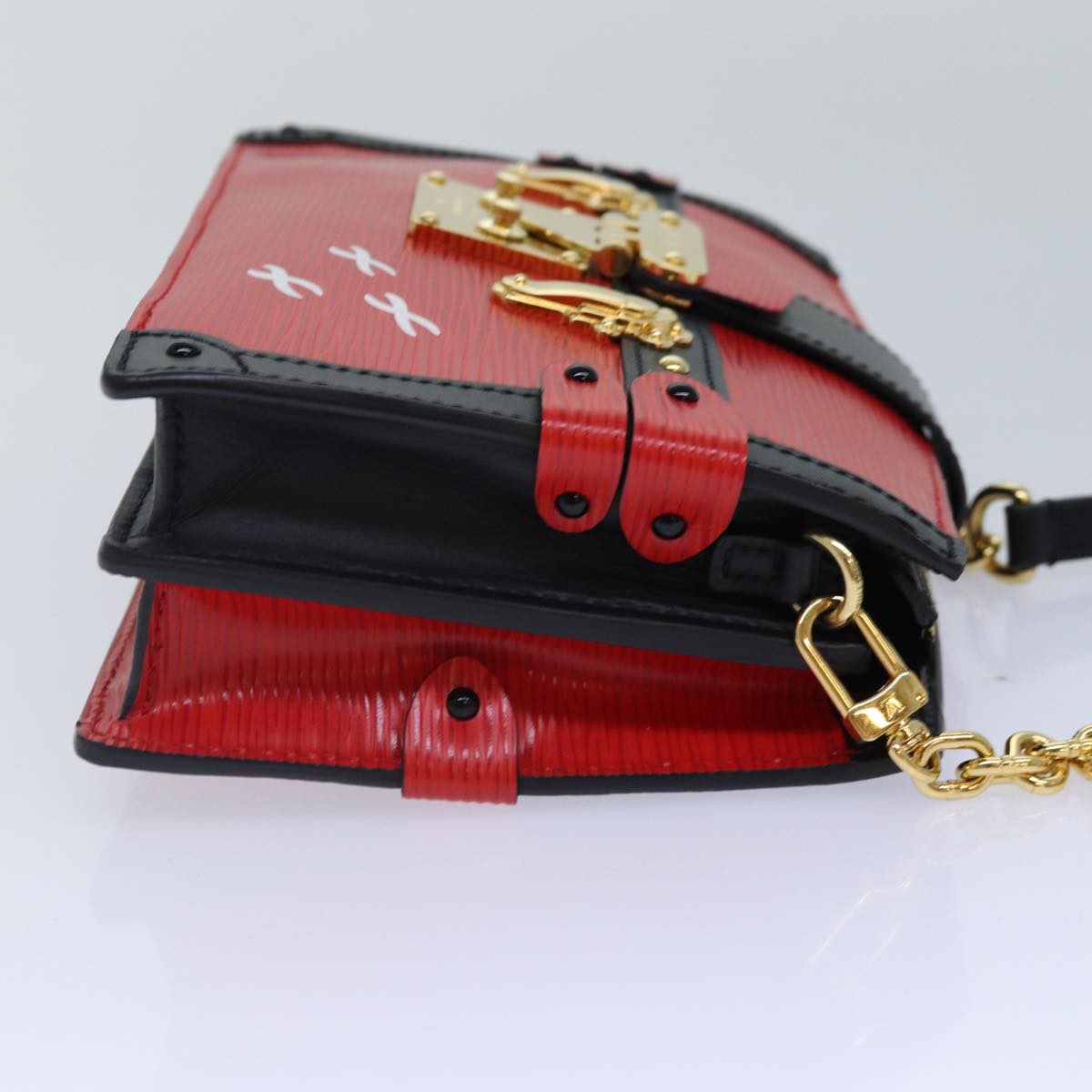 LOUIS VUITTON Epi Trunk Clutch Shoulder Bag Red Black M51697 LV Auth ar12517A