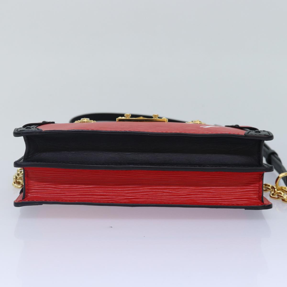 LOUIS VUITTON Epi Trunk Clutch Shoulder Bag Red Black M51697 LV Auth ar12517A