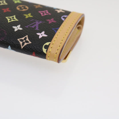 Louis Vuitton  Multicolor Porte Monnaie Plat Coin Purse Black M92656 Auth ar6950