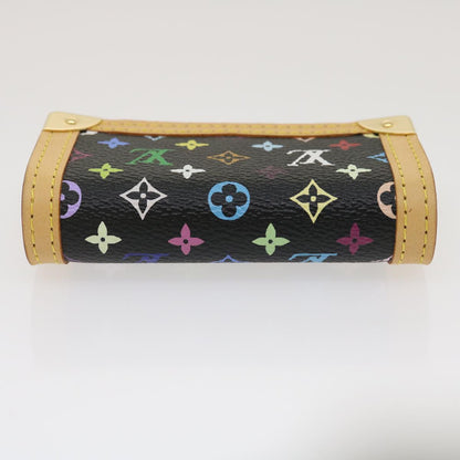 Louis Vuitton  Multicolor Porte Monnaie Plat Coin Purse Black M92656 Auth ar6950