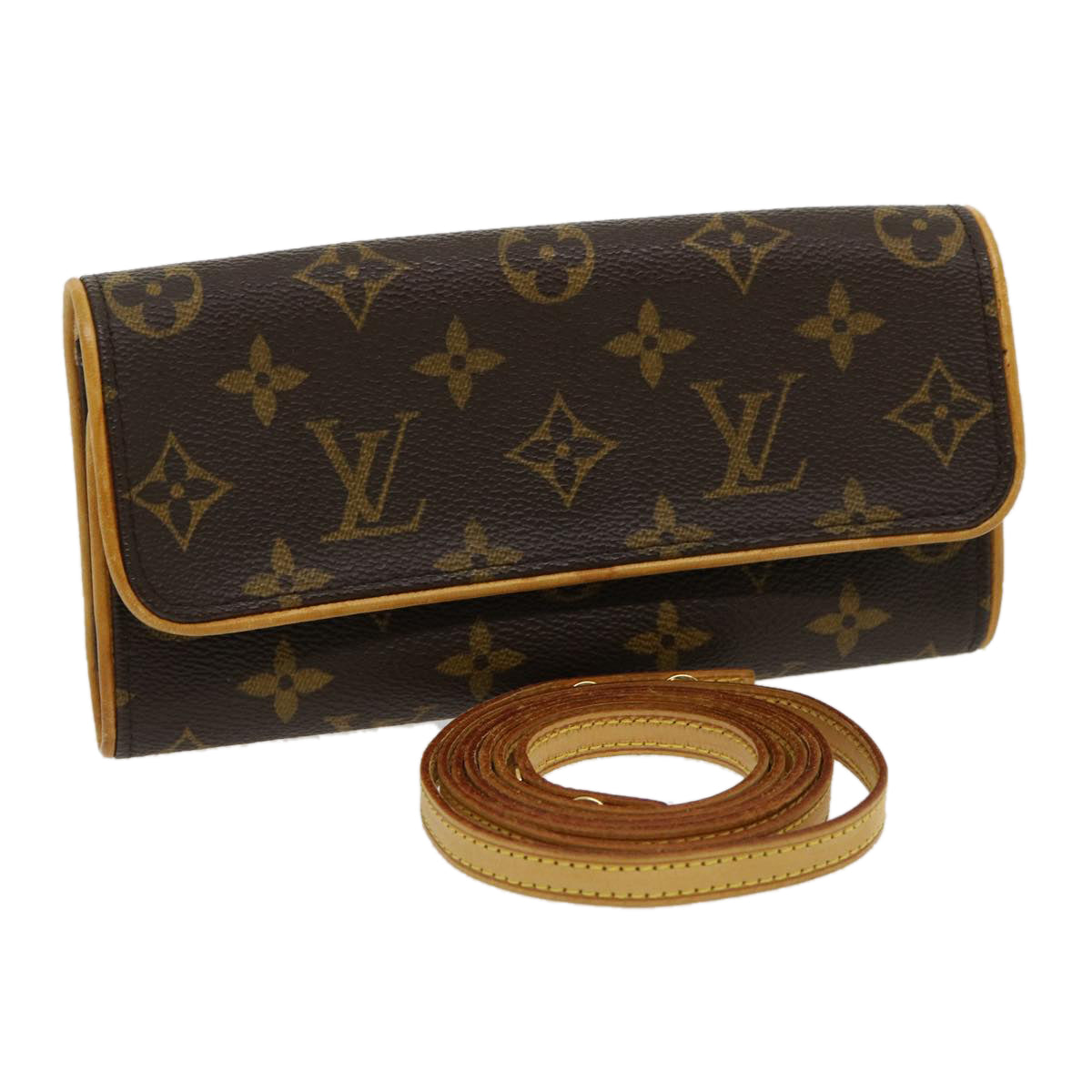 Louis Vuitton  Monogram Pochette Twin PM Shoulder Bag M51854 LV Auth ar7252