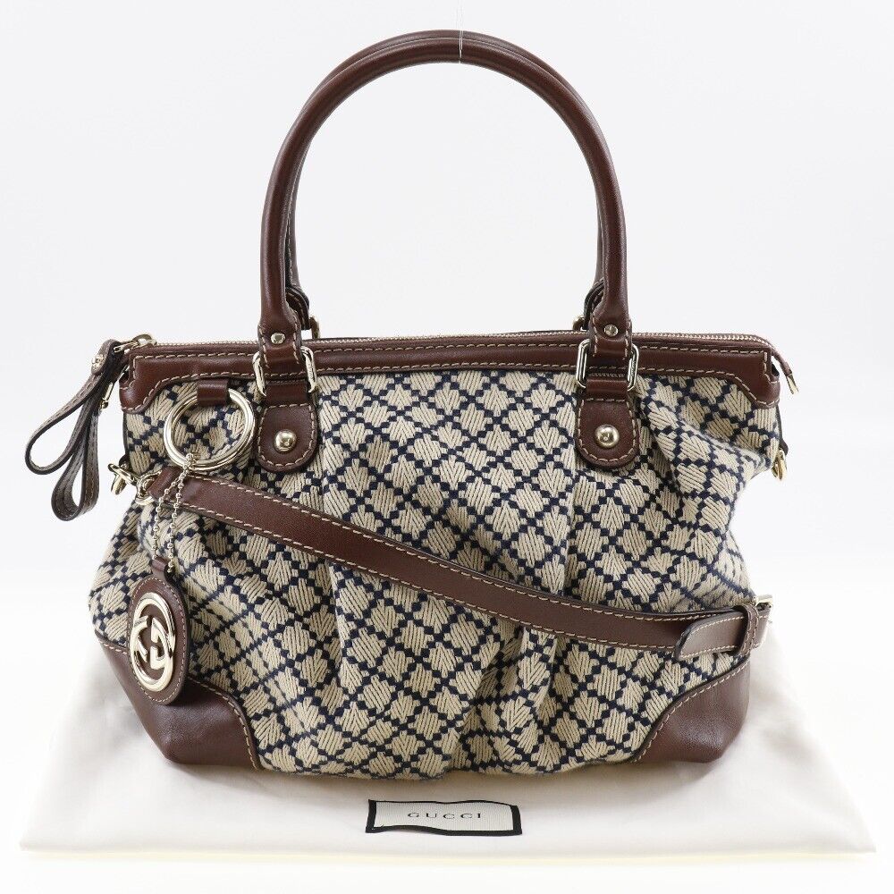 Gucci Diamante Handbag Sukey Brown /