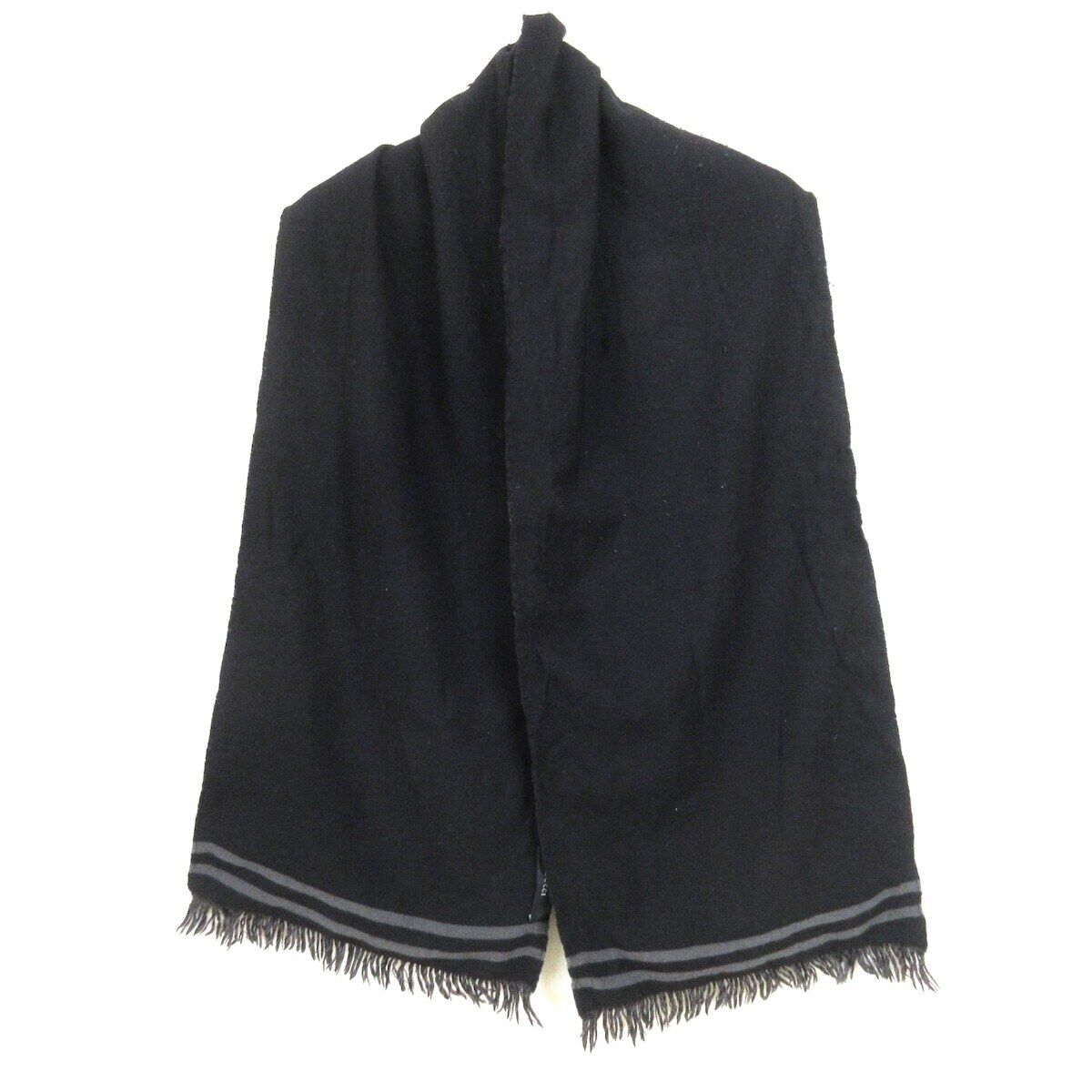 Gucci - Black Gray Wool Scarf