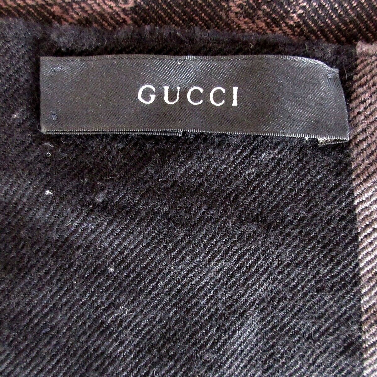 Gucci - Black Gray Wool Scarf