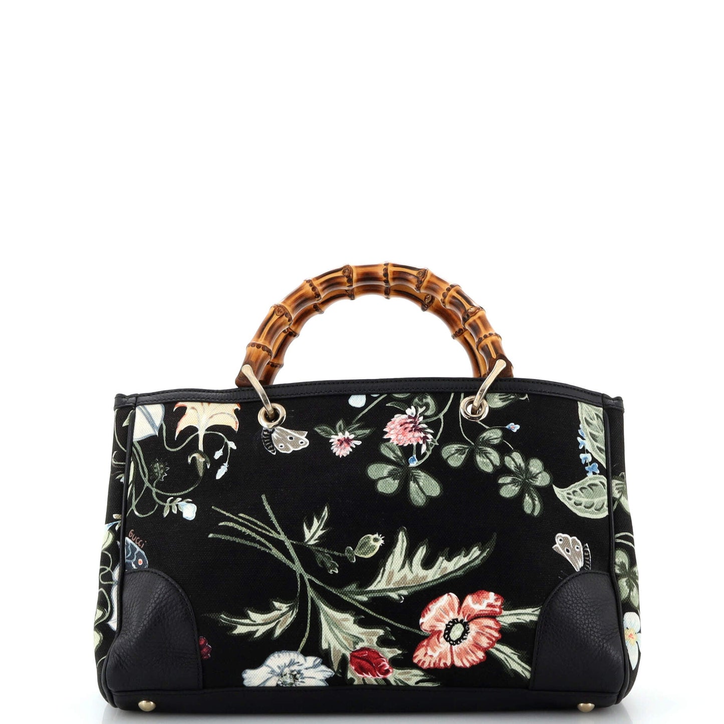 Gucci Bamboo Shopper Tote Flora Canvas