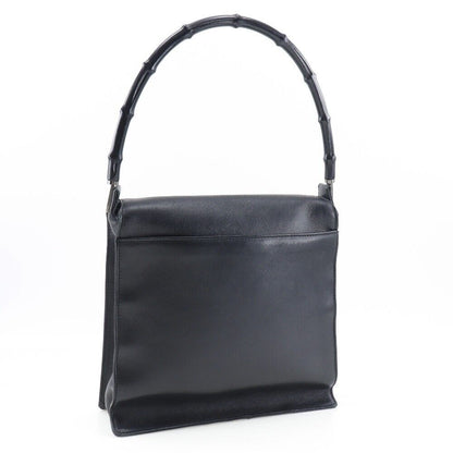 Gucci Bamboo Shoulder Bag Black Calfskin