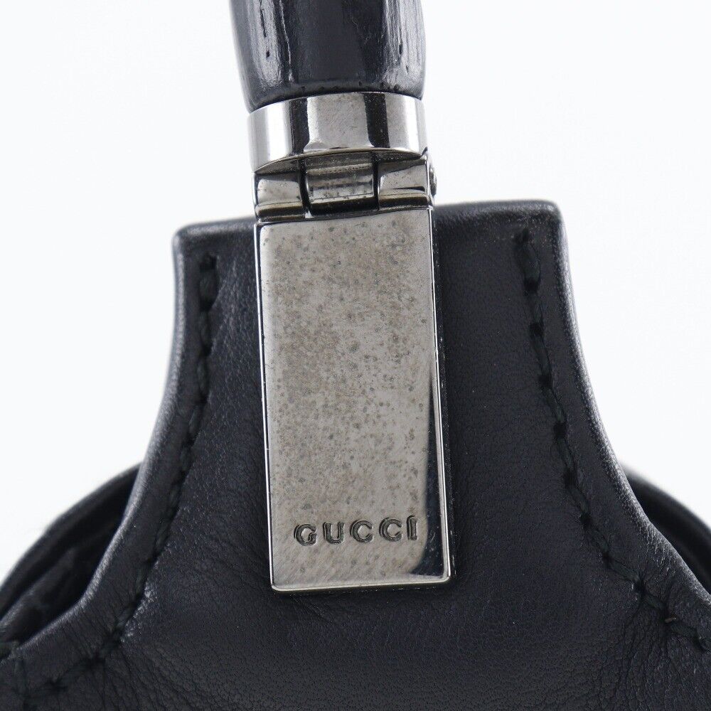 Gucci Bamboo Shoulder Bag Black Calfskin