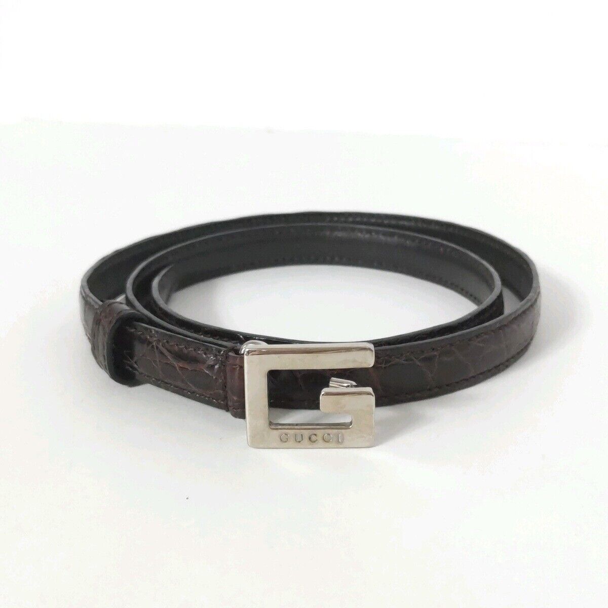 Gucci - Dark Brown Silver Leather