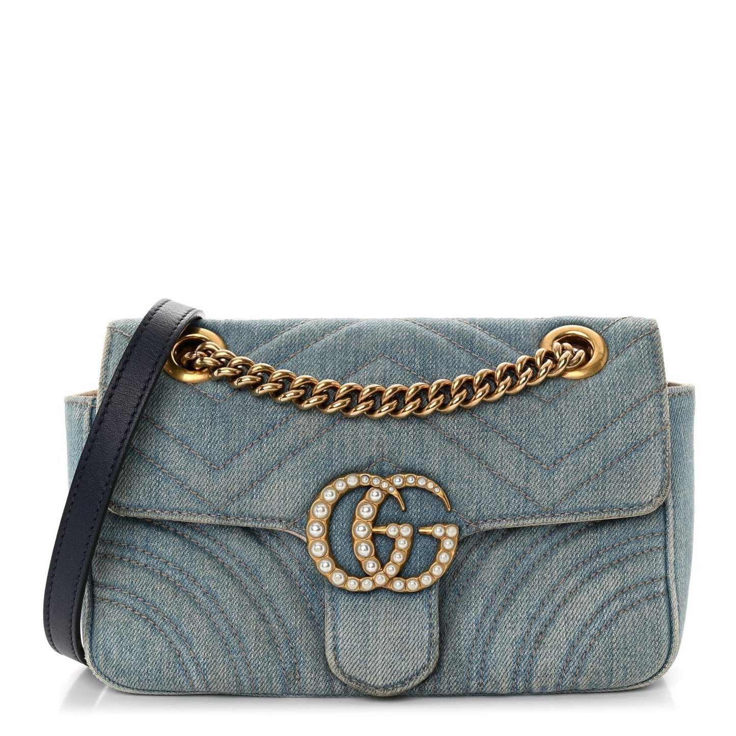 Gucci Denim Matelasse Mini Pearly Gg