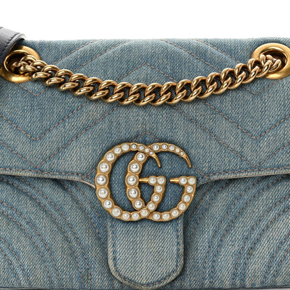 Gucci Denim Matelasse Mini Pearly Gg