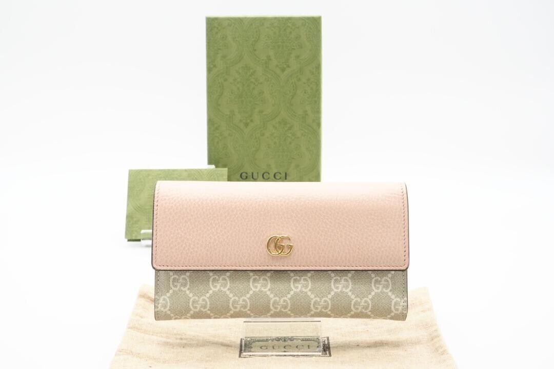 Gucci Double G Light Pink Beige Leather