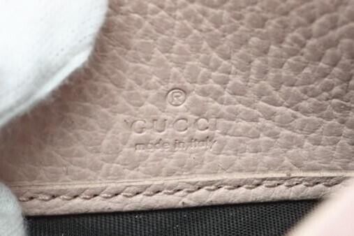 Gucci Double G Light Pink Beige Leather