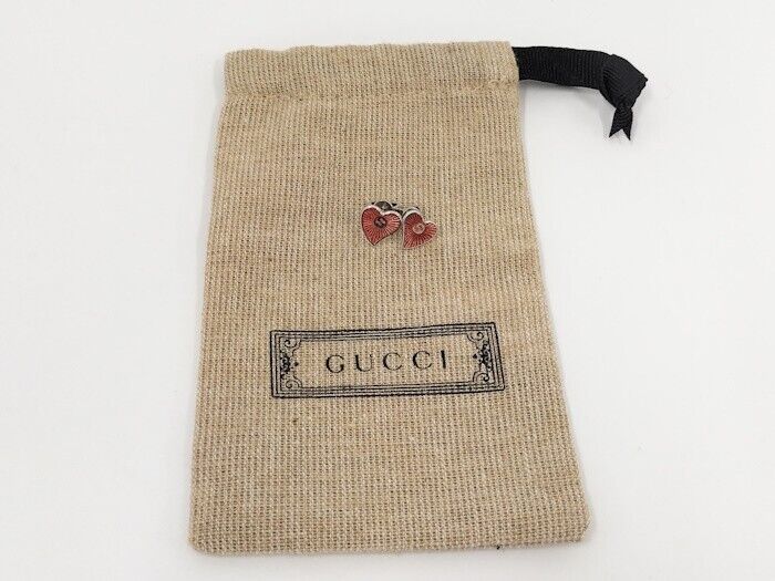 Gucci Earrings Heart Motif Silver Ladies