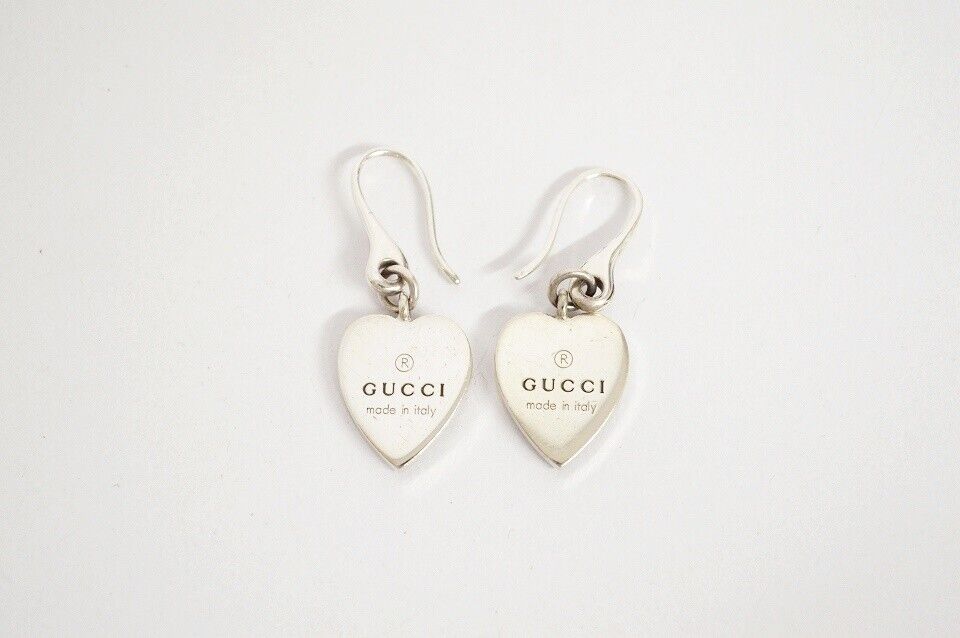 Gucci Earrings Heart Motif Silver Ladies