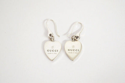 Gucci Earrings Heart Motif Silver Ladies