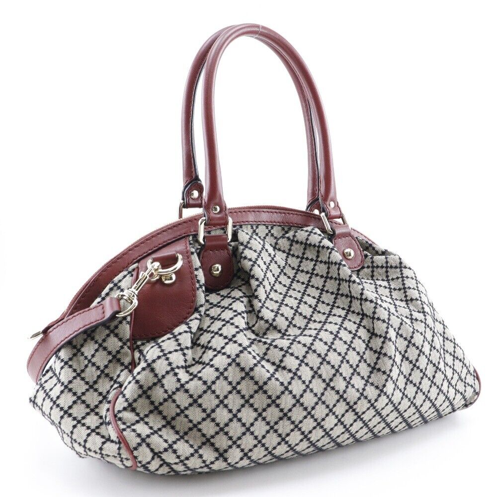 Gucci Diamante Handbag Sukey Gray / Red