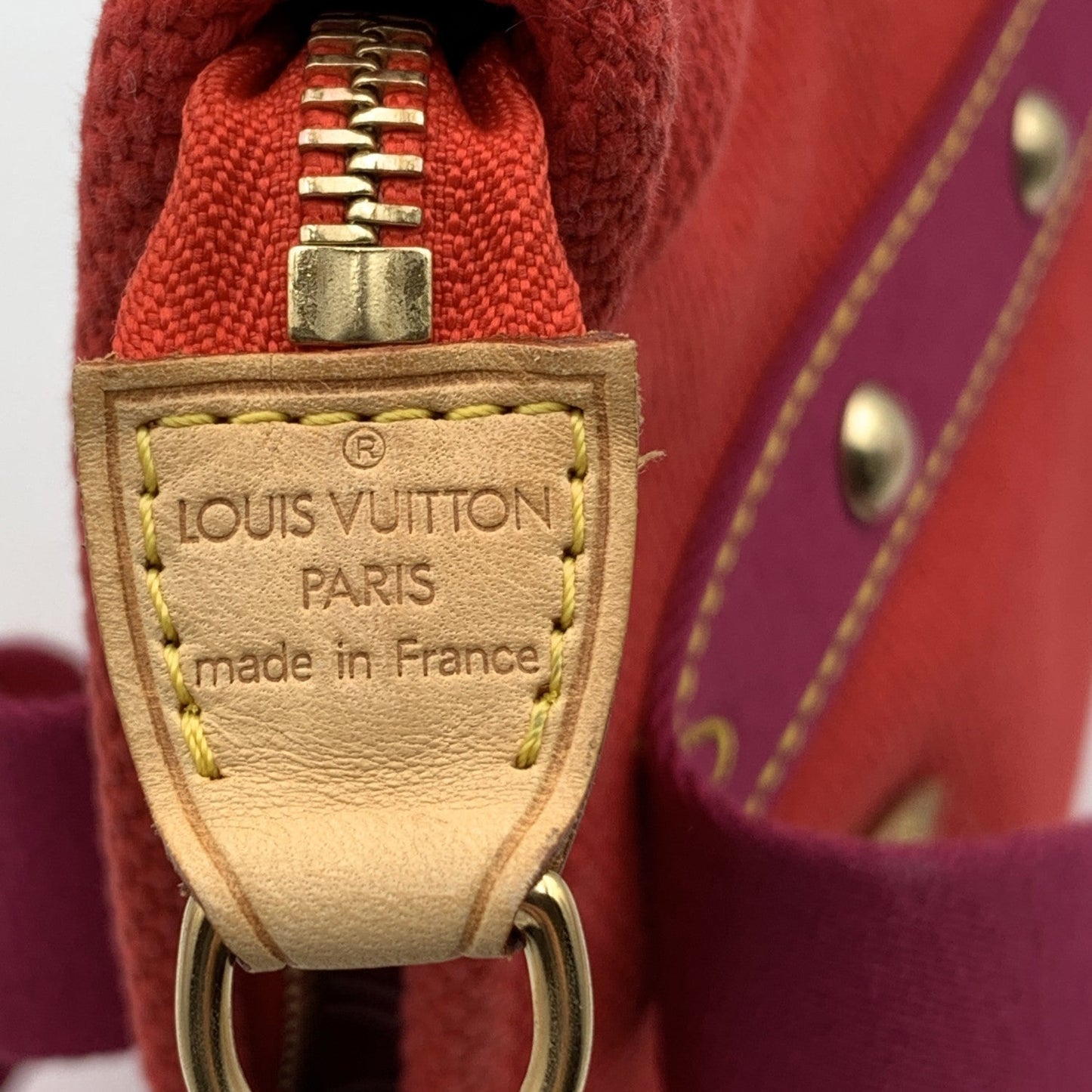 Louis Vuitton  Red Magenta Cabas Mm Antigua Tote Bag M40034 Handbag