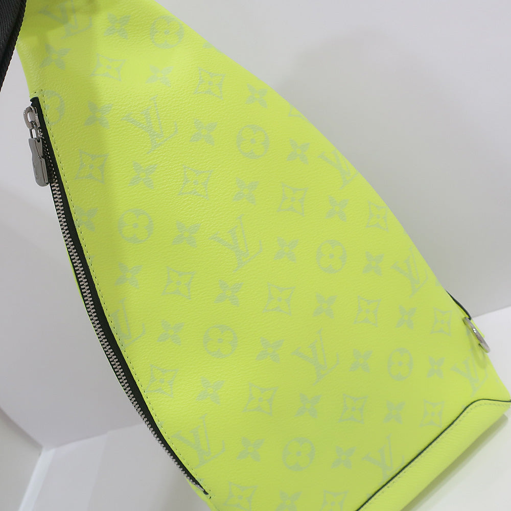 Louis Vuitton Duo Sling Bag Taigaama M30945/ Monogram Canvas Tiger Leather Fluorescent Yellow Silver   Preservation Bag Box