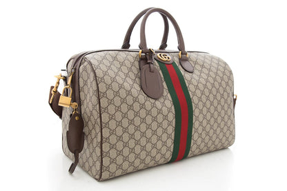 Gucci Brown Canvas  Monogram Duffle Bag