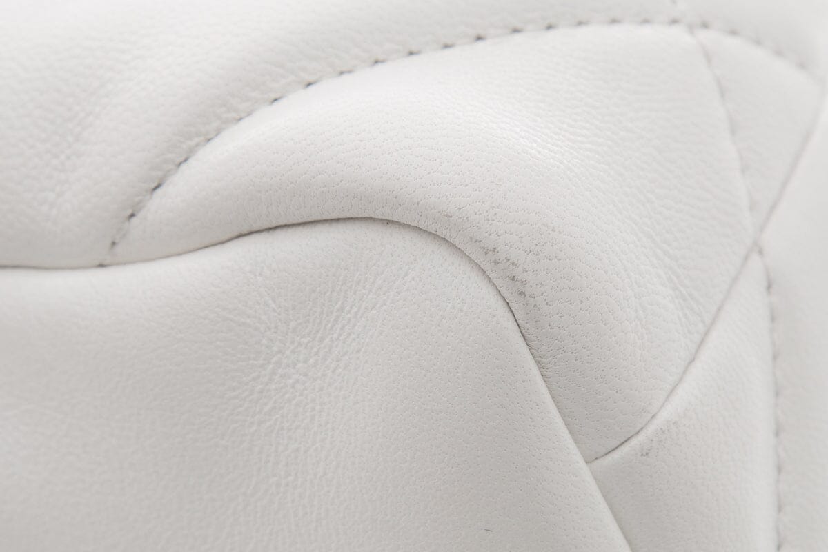 Chanel 19 White Puff Quilted Lambskin HandBag