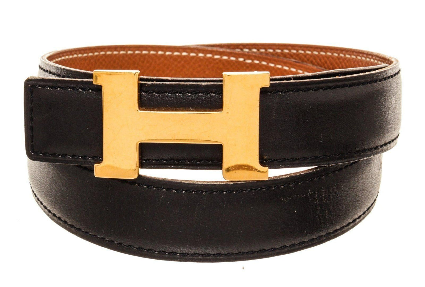 Hermes Black Leather H Belt