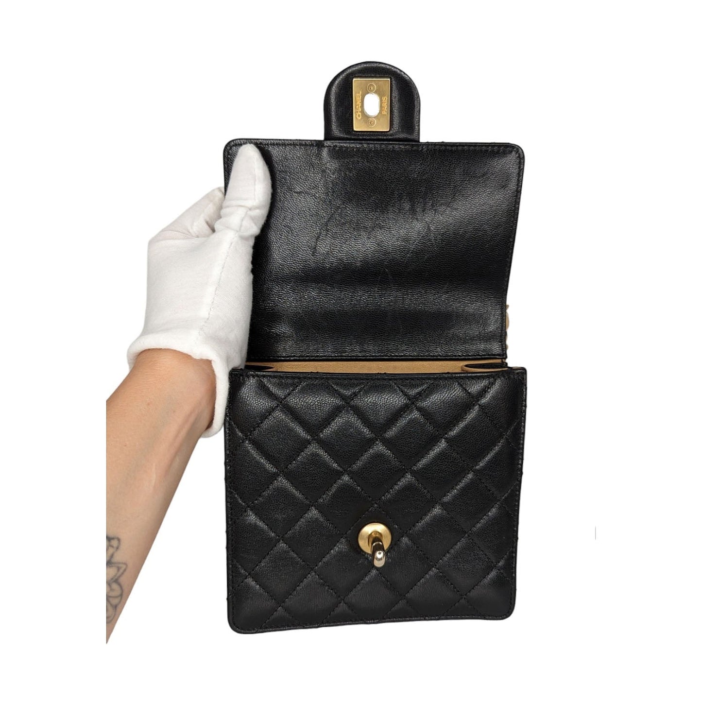 Chanel Small Goatskin Quilted Chic Pearls Flap Bag