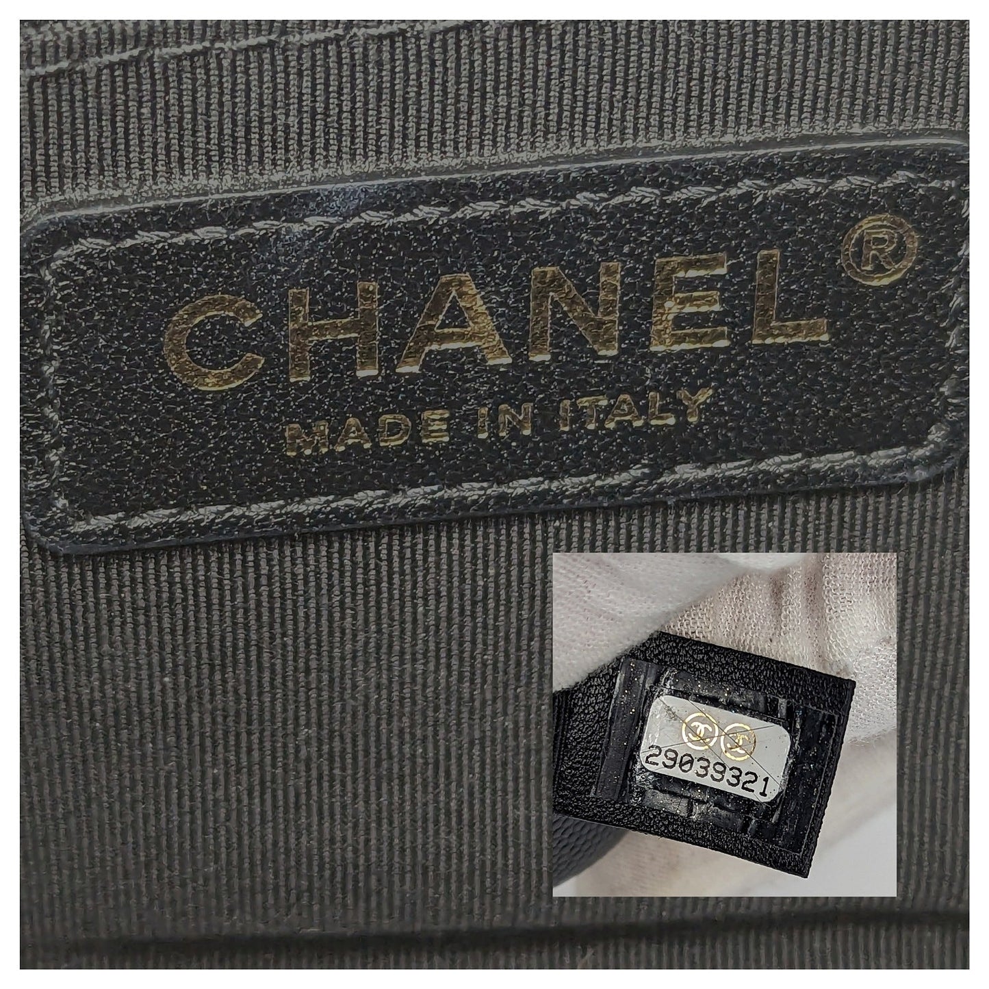 Chanel Black Caviar Quilted Small In & Out Camera Case