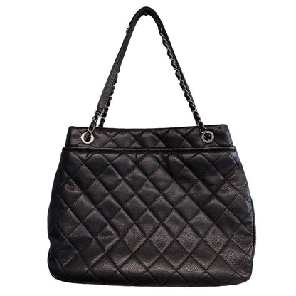 Chanel Black Quilted Caviar Timeless Soft Shopper Tote