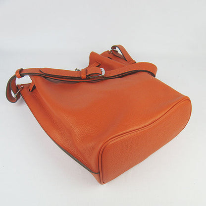 Hermes Nappa Leather Shoulder Bag H2804 orange Silver