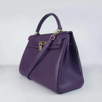 Hermes Kelly 32cm Togo Leather HandBag 6108 Purple Golde