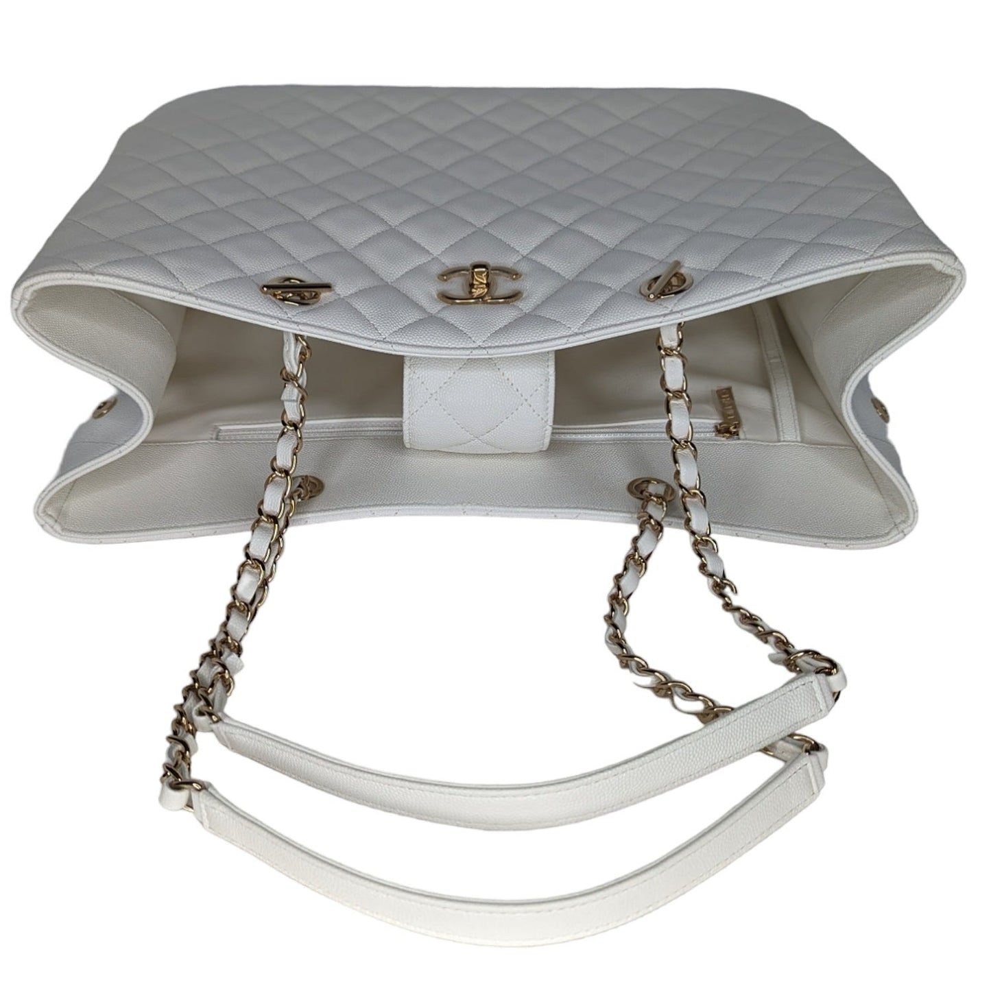 Chanel White Caviar Classic Timeless Tote