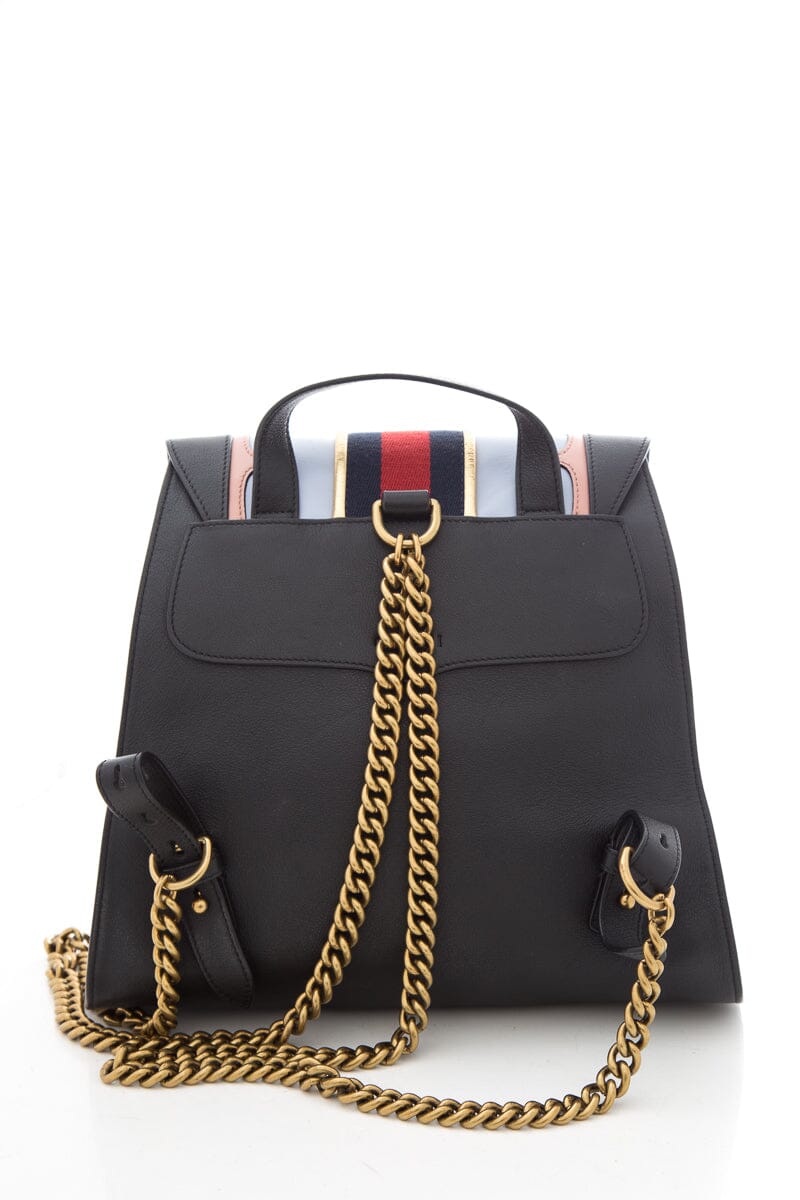 Gucci Black Web Heart Marmont Leather Backpack