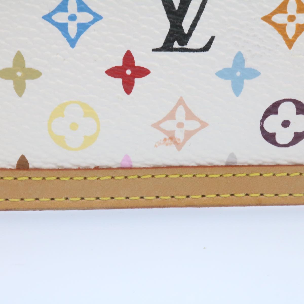 Louis Vuitton  Monogram Multicolor Pochette Cles Coin Purse White M92655 am443b