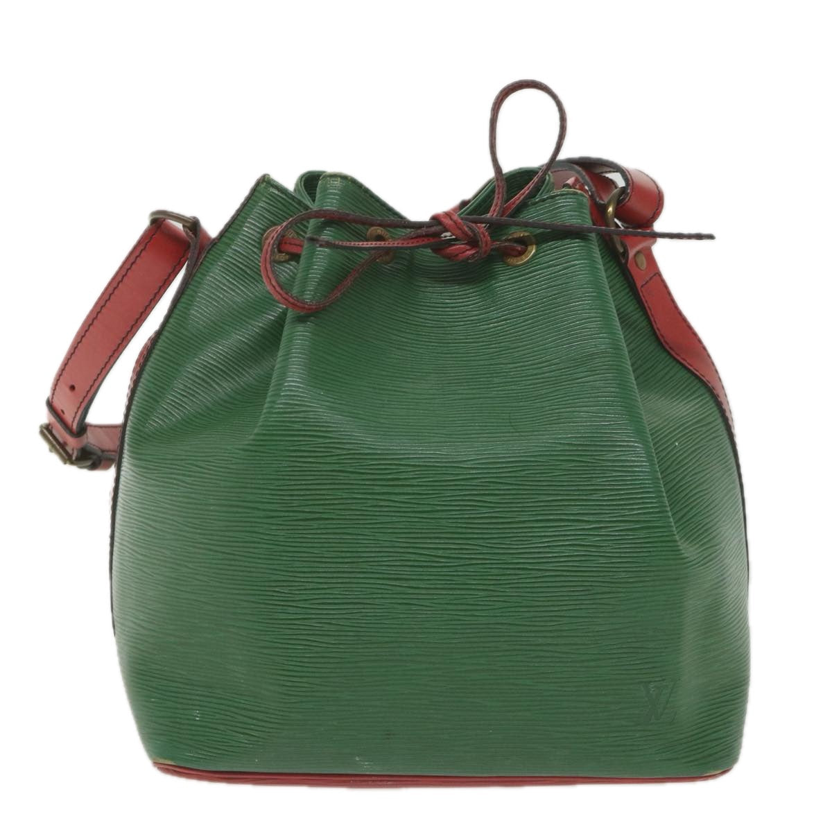 LOUIS VUITTON Epi Petit Noe Shoulder Bag Bicolor Green Red M44147 Auth bs10104