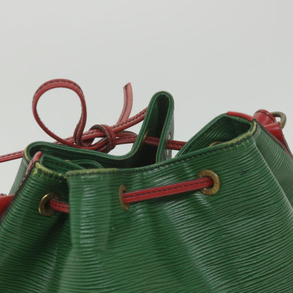 LOUIS VUITTON Epi Petit Noe Shoulder Bag Bicolor Green Red M44147 Auth bs10104