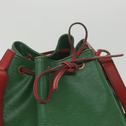 LOUIS VUITTON Epi Petit Noe Shoulder Bag Bicolor Green Red M44147 Auth bs10104